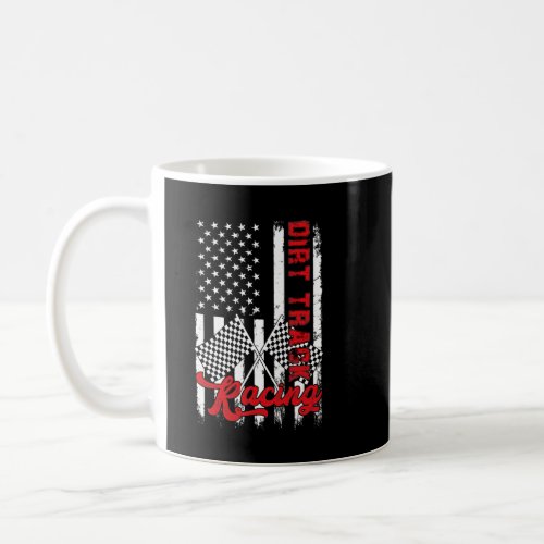 American Flag Dirt Track Racing Car Bike Driver Ra Coffee Mug