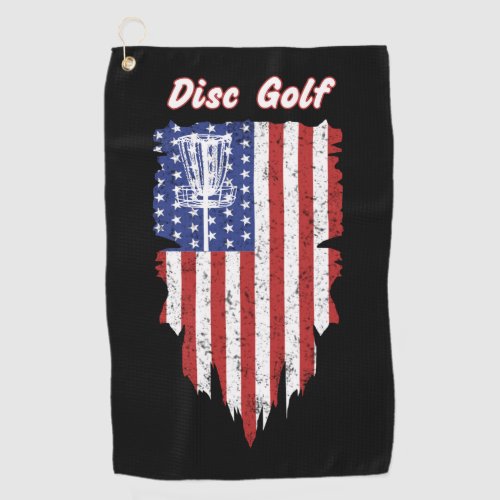 American Flag  Disc Golf Basket Golf Towel