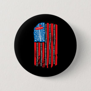 American Flag Disc Golf Bysket Chain 4th Of July M Button