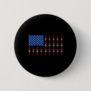 American Flag Disc Golf Player Men Women Fourth Of Button