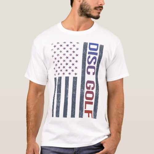 American Flag Disc Golf T_Shirt