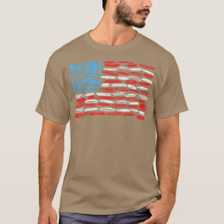 American Flag Disc Golf Usa Old Glory Graphic 17 T-Shirt