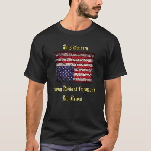 American Flag Distress Upside Down Patriot Pavemen T_Shirt