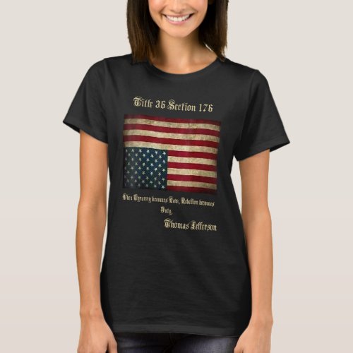 American Flag Distress Upside Down Thomas Jefferso T_Shirt