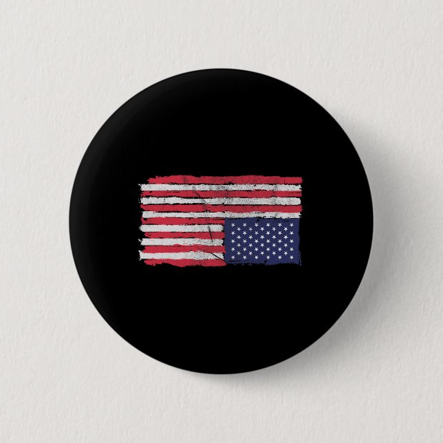 American Flag Distress Upside Down United States U Button (Front)