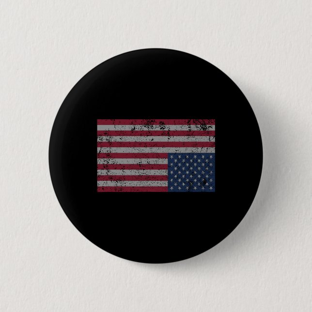 American Flag Distress Upside Down United States U Button (Front)