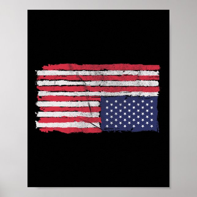 American Flag Distress Upside Down United States U Poster (Front)