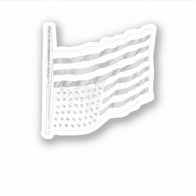 American Flag Distress Upside Down United States U Sticker (Front)