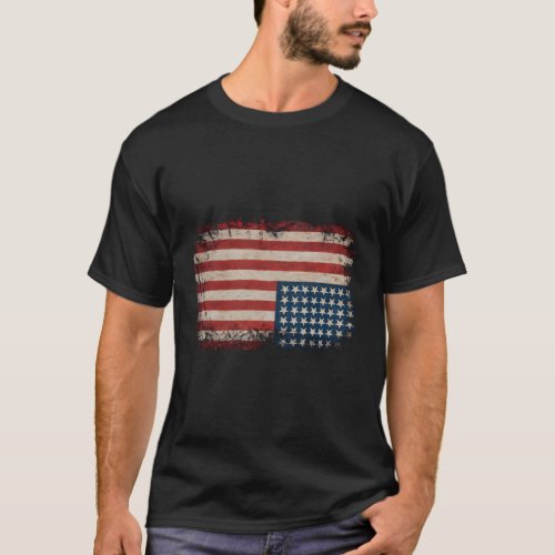 American Flag Distress Upside Down United States U T_Shirt