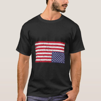 American Flag Distressd Upside Down United States  T-Shirt