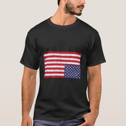American Flag Distressd Upside Down United States  T_Shirt
