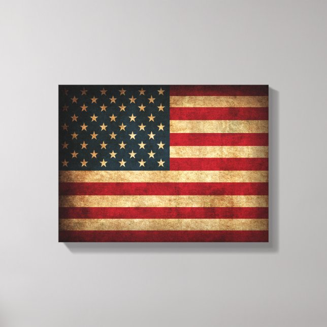 American Flag Distressed Canvas Print (Front)