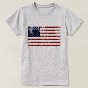 American Flag Distressed T-shirt by JerryLambert at Zazzle