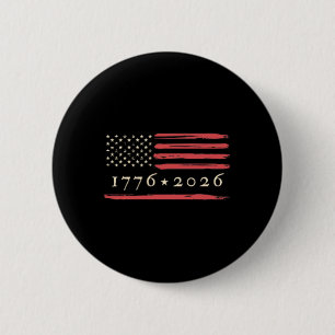 American Flag Distressed Vintage Patriotic 4th Of Button