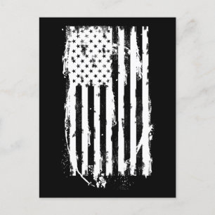 American Flag Distressed White Postcard