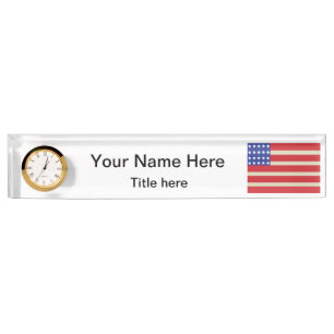 American Flag DIY Name and Title Plate