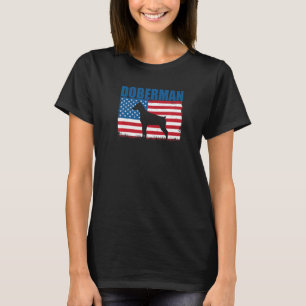 American Flag Doberman Premium T-Shirt