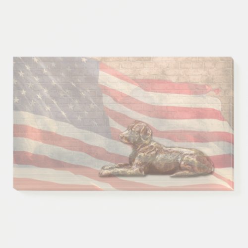 American Flag Dog Large Post it Notes