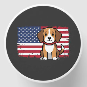 American Flag Dog Patriotic Vector Mini Candle Favors