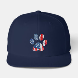 American Flag Dog Paw Print Patriotic USA Pride Visor