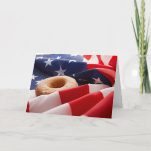 American Flag & Donut Greeting Card