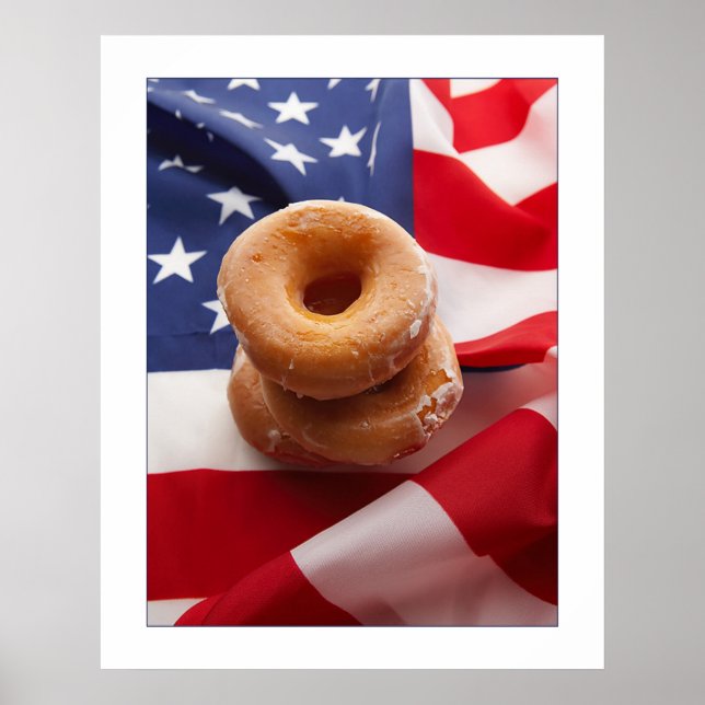 American Flag & donuts Design Poster/print 23x29 Poster (Front)
