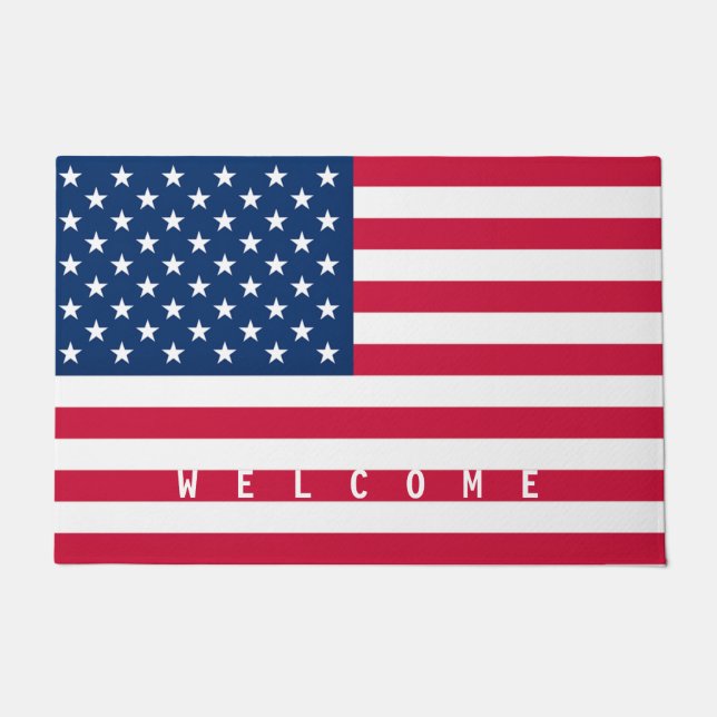 American Flag Doormat USA - Welcome (Front)