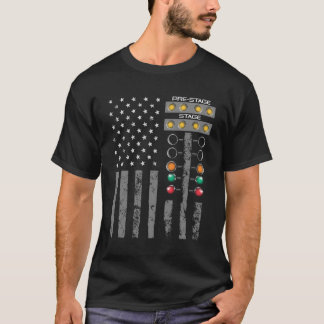 American Flag Drag Racing Strip Tree Light For Dra T-Shirt