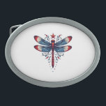 American Flag Dragonfly Patriotic 4th of July Red  Belt Buckle<br><div class="desc">American Flag Dragonfly Patriotic 4th of July Red White Blue_1</div>