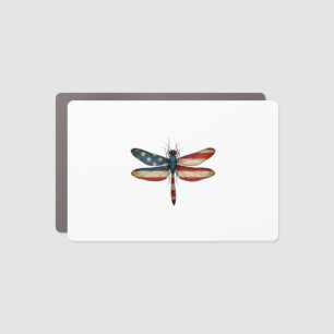 American Flag Dragonfly Patriotic 4th of July Red Car Magnet