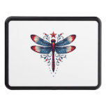 American Flag Dragonfly Patriotic 4th of July Red  Hitch Cover