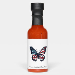 American Flag Dragonfly Patriotic 4th of July Red Hot Sauces