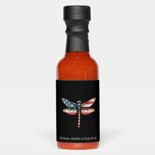 American Flag Dragonfly Patriotic 4th of July Red Hot Sauces