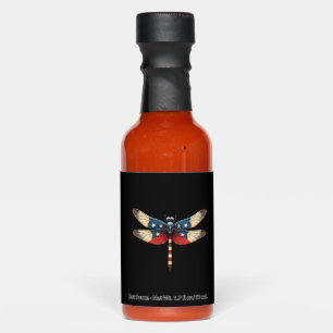 American Flag Dragonfly Patriotic 4th of July Red Hot Sauces