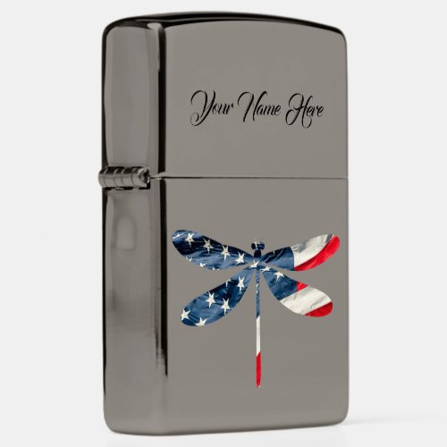 American Flag Dragonfly Zippo Lighter