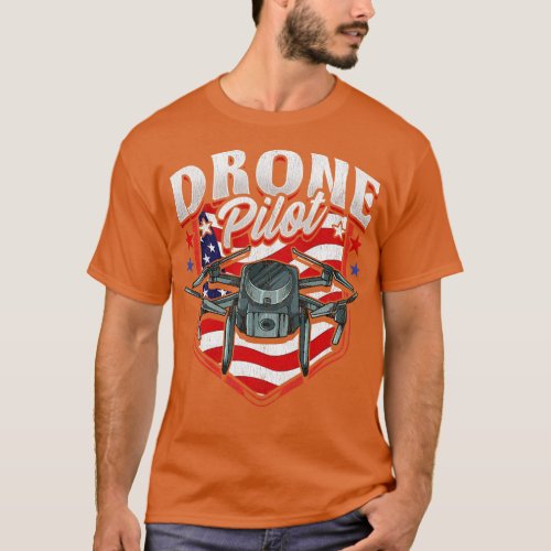 American Flag Drone Pilot Patriotic USA T_Shirt