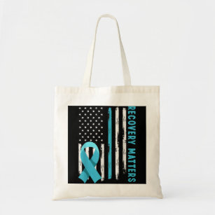 American Flag Drug Alcohol Addiction Recovery Awar Tote Bag