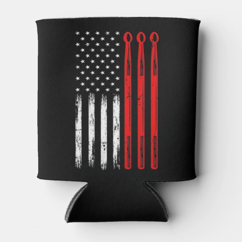 American Flag Drumsticks USA Drummers Can Cooler