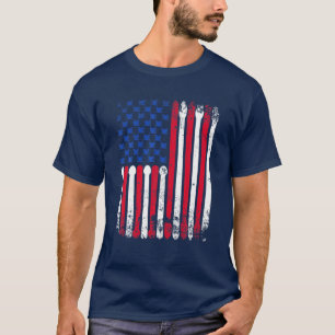American Flag Drumsticks Vintage Drummer T-Shirt