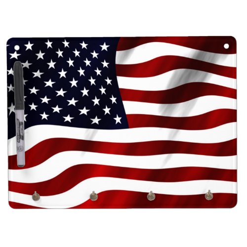 American Flag Dry Erase Board With Keychain Holder