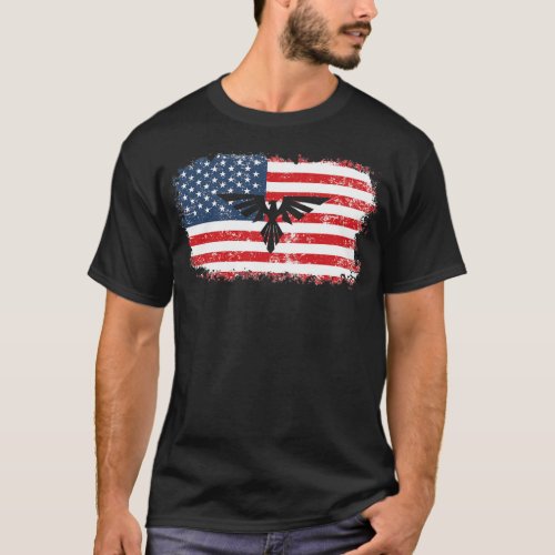 American Flag Eagle 4th of July Patriotic Men T_Shirt