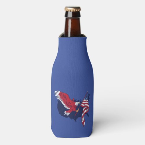 American Flag Eagle    Bottle Cooler