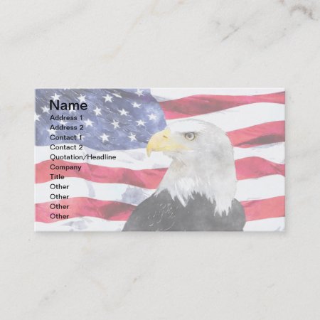 American Flag & Eagle Business Card