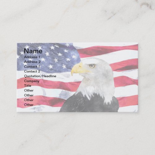 AMERICAN FLAG  EAGLE BUSINESS CARD