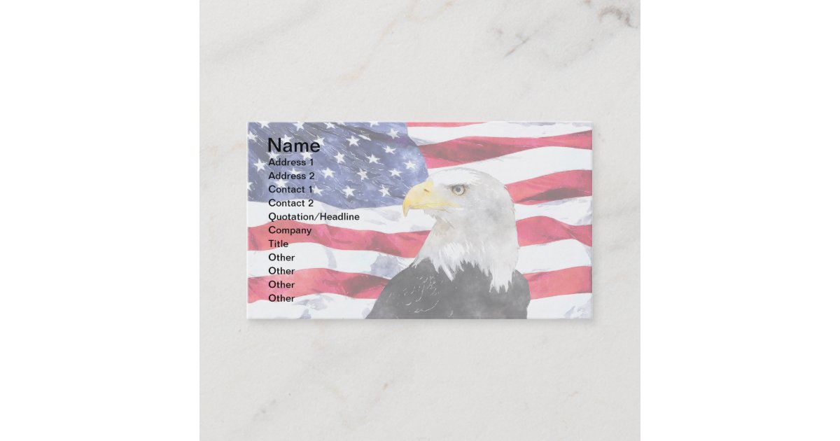 AMERICAN FLAG & EAGLE BUSINESS CARD