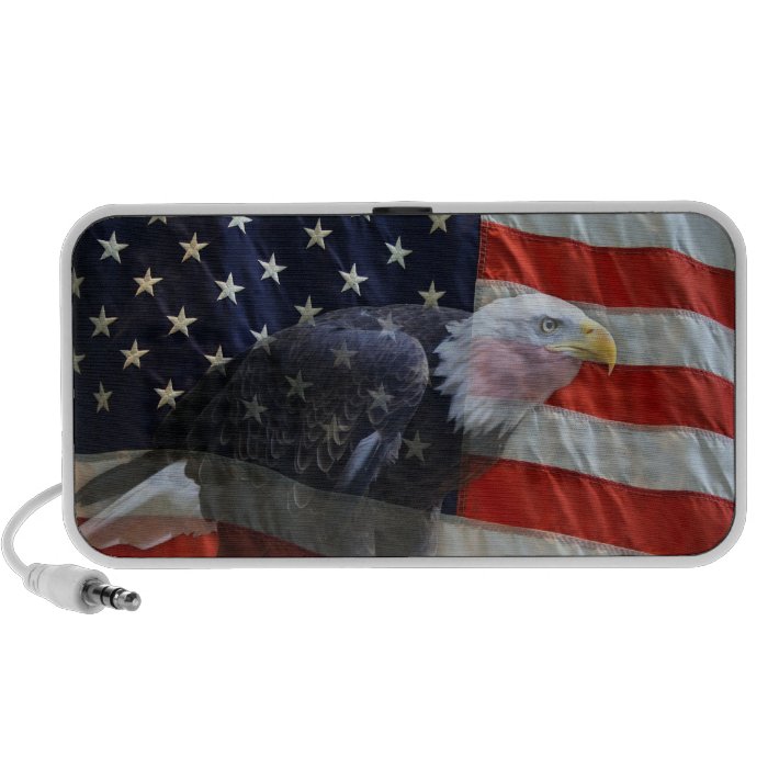 American Flag Eagle Doodle Travel Speaker