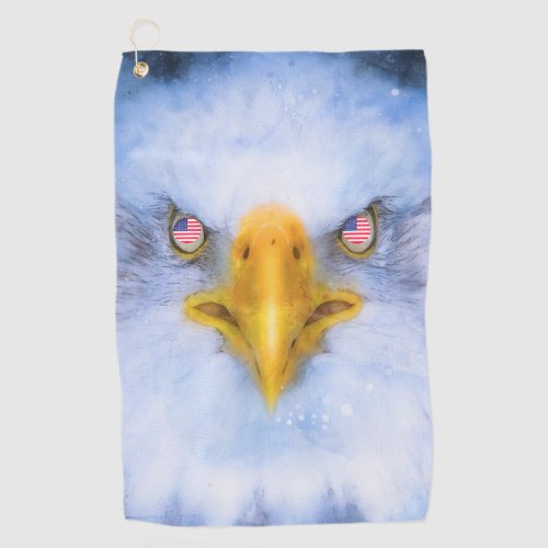 American Flag Eagle Eye Golf Towel