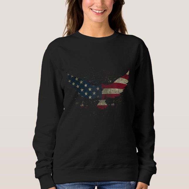 American Flag Eagle For Men Women Kids for 4th of  Sweatshirt (Front)