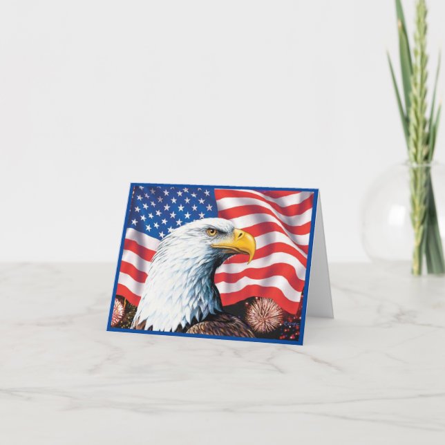 American Flag Eagle Holiday Card (Front)