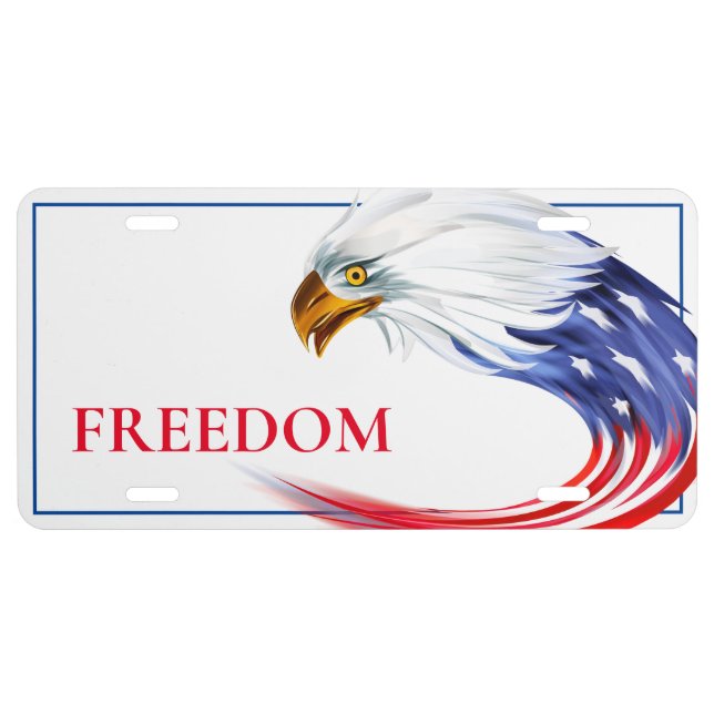 American Flag Eagle License Plate (Front)